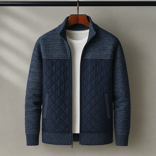 DropoutShop Men’s Quilted Knit Hybrid Jacket – Warm Stylish Winter Wear