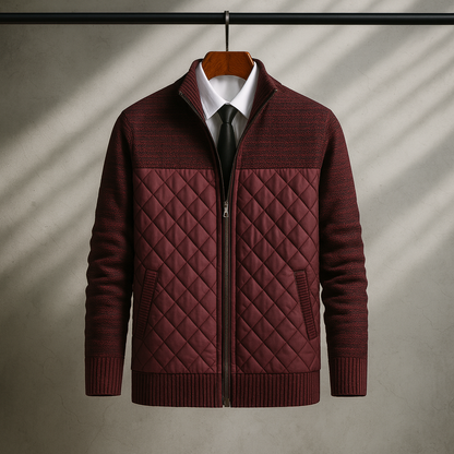 DropoutShop Men’s Quilted Knit Hybrid Jacket – Warm Stylish Winter Wear
