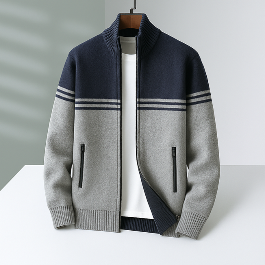 DropoutShop Men’s Zip-Up Knit Jacket – Warm Stylish Winter Wear