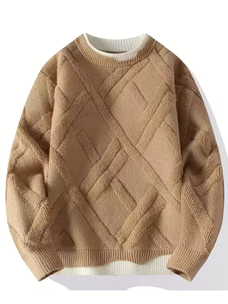 Dropout Men’s Geometric Textured Winter Sweater