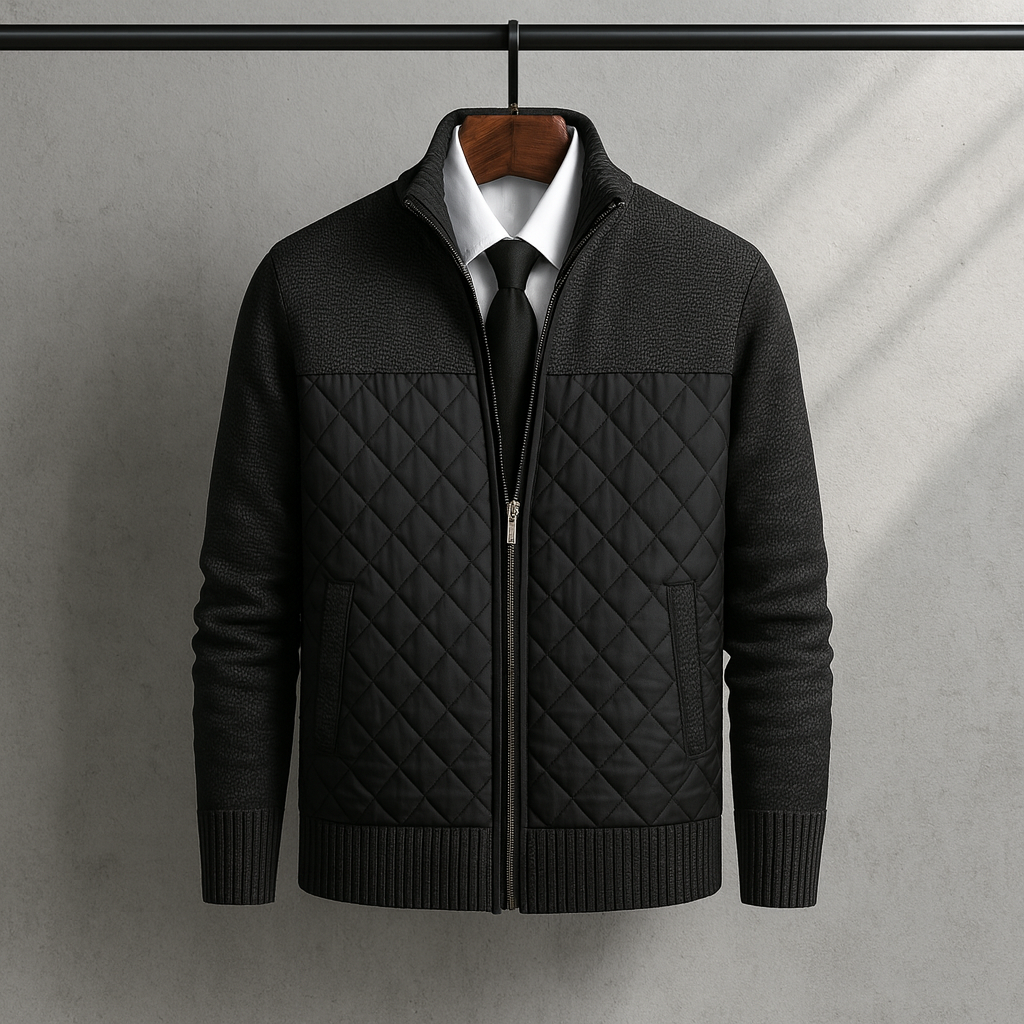 DropoutShop Men’s Quilted Knit Hybrid Jacket – Warm Stylish Winter Wear