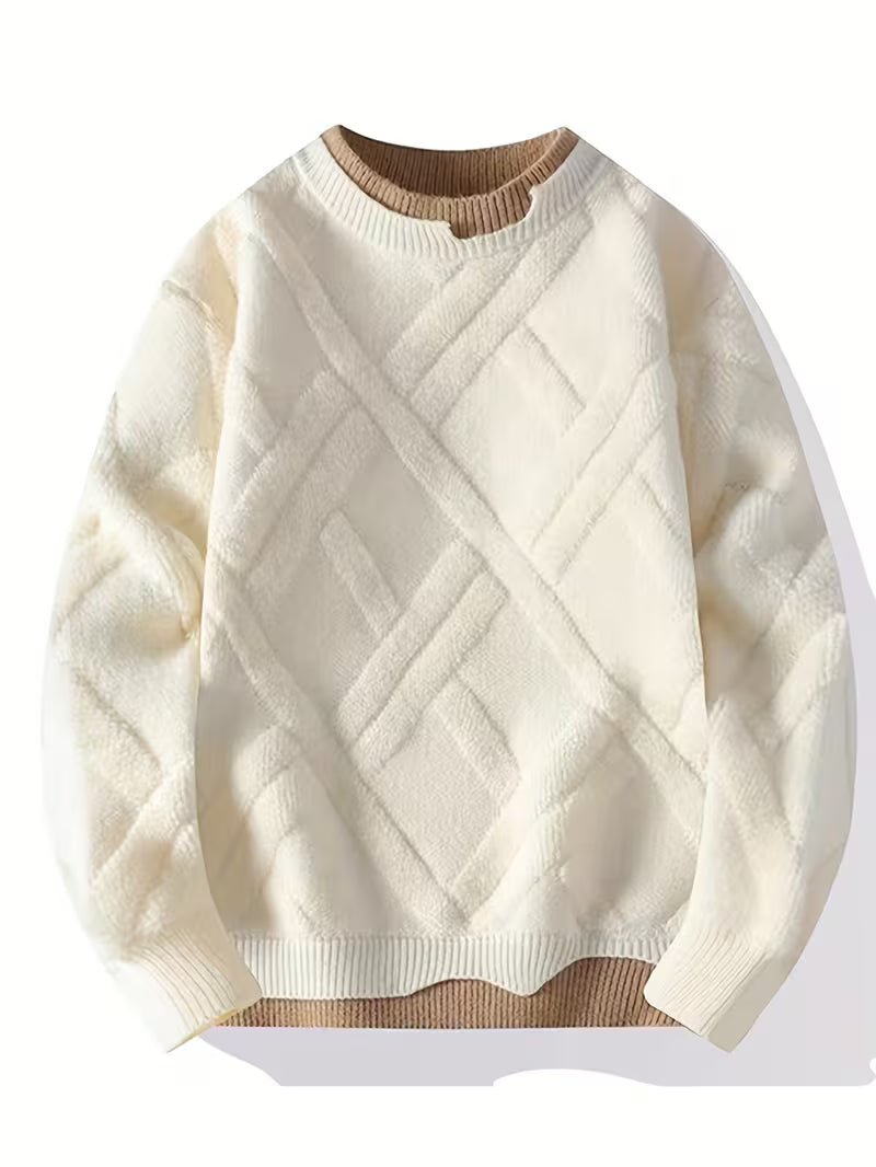 Dropout Men’s Geometric Textured Winter Sweater