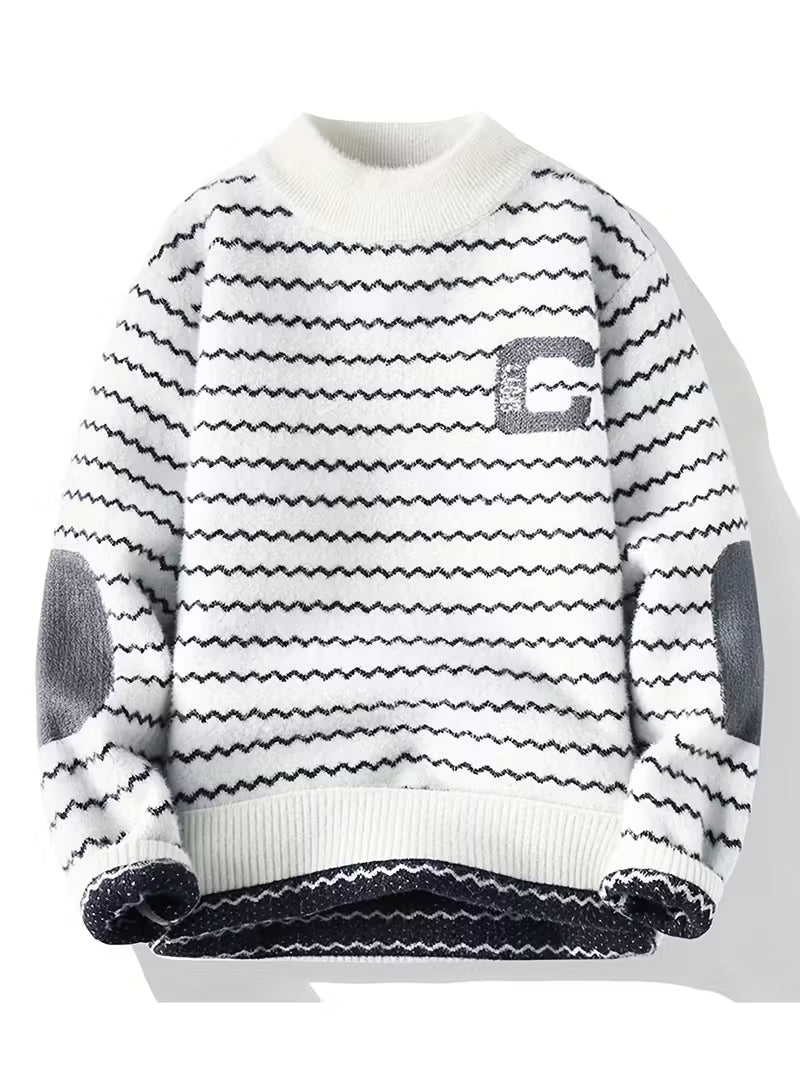 Dropout Men’s Zigzag Pattern Knit Sweater T-Shirt