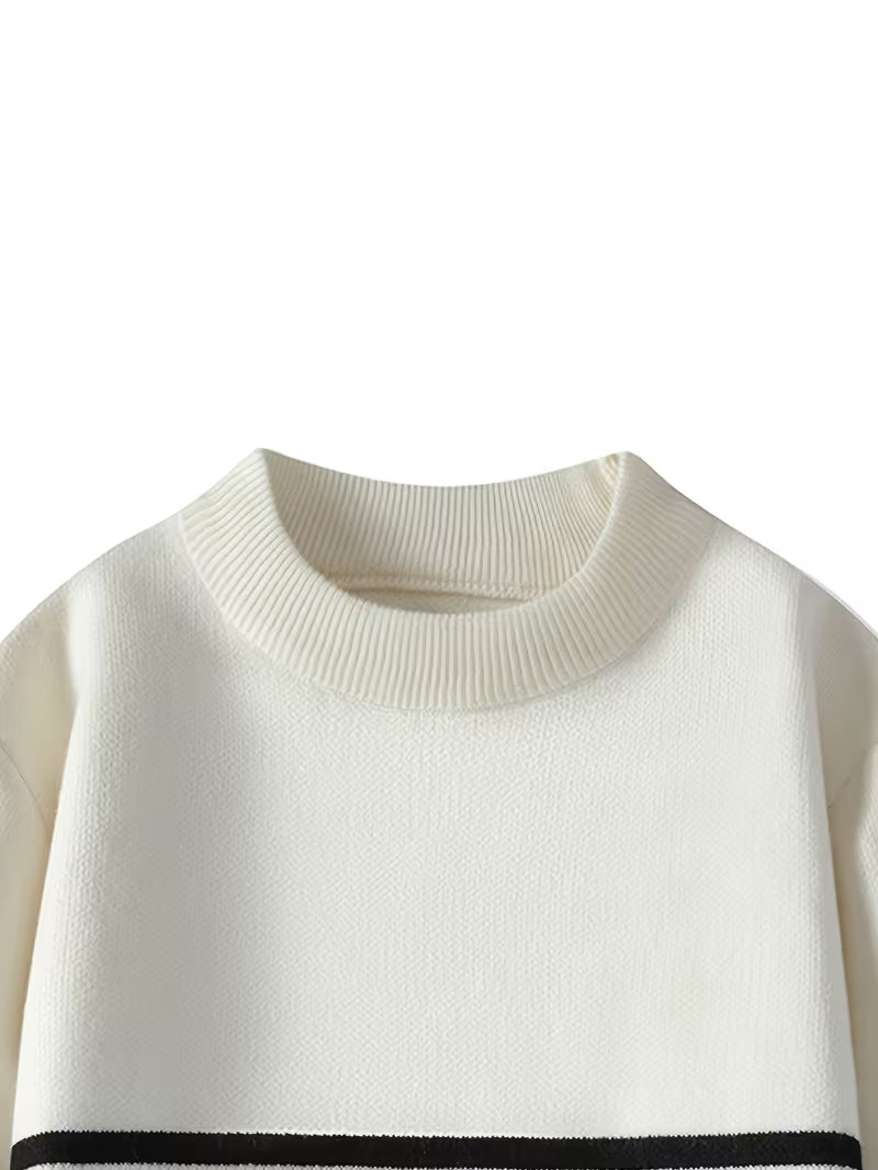 Dropout Men’s Black & White Striped Knit Sweater T-Shirt