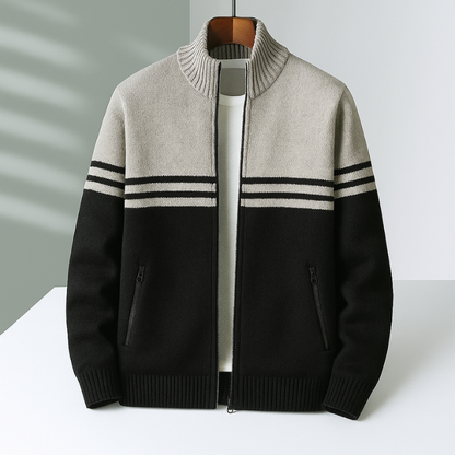 DropoutShop Men’s Zip-Up Knit Jacket – Warm Stylish Winter Wear