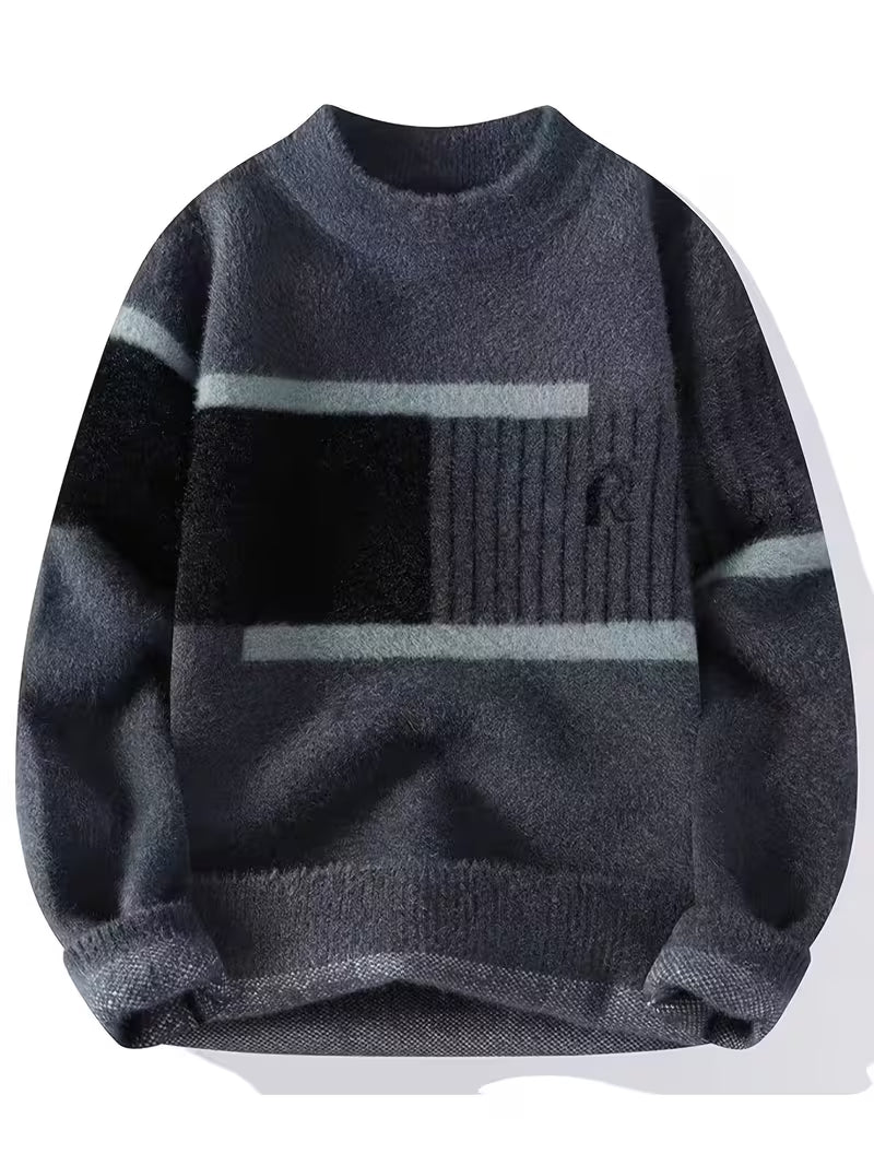 Dropout Men’s Soft Block Panel Winter Knit Sweater T-Shirt