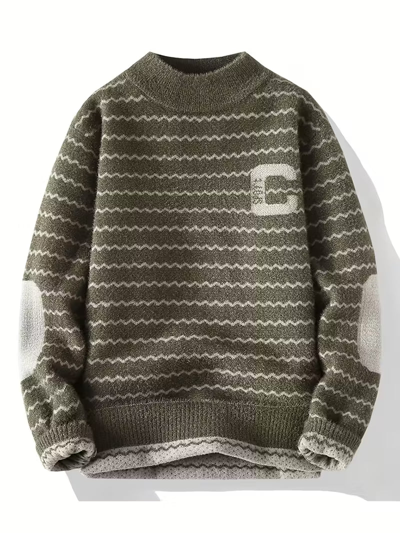 Dropout Men’s Zigzag Pattern Knit Sweater T-Shirt