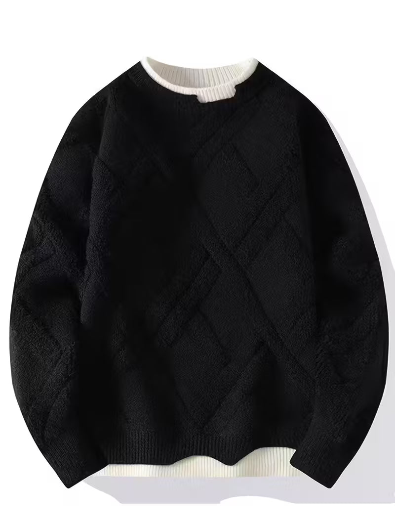 Dropout Men’s Geometric Textured Winter Sweater