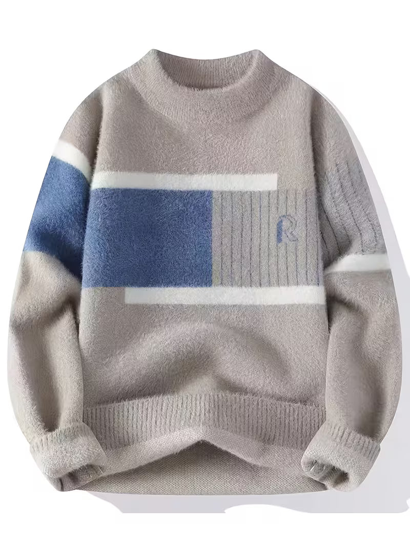 Dropout Men’s Soft Block Panel Winter Knit Sweater T-Shirt