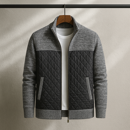 DropoutShop Men’s Quilted Knit Hybrid Jacket – Warm Stylish Winter Wear