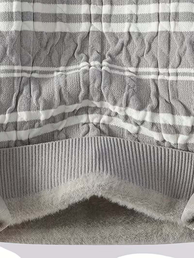 Dropout Men’s Soft Fluffy Striped Winter Knit Sweater T-Shirt