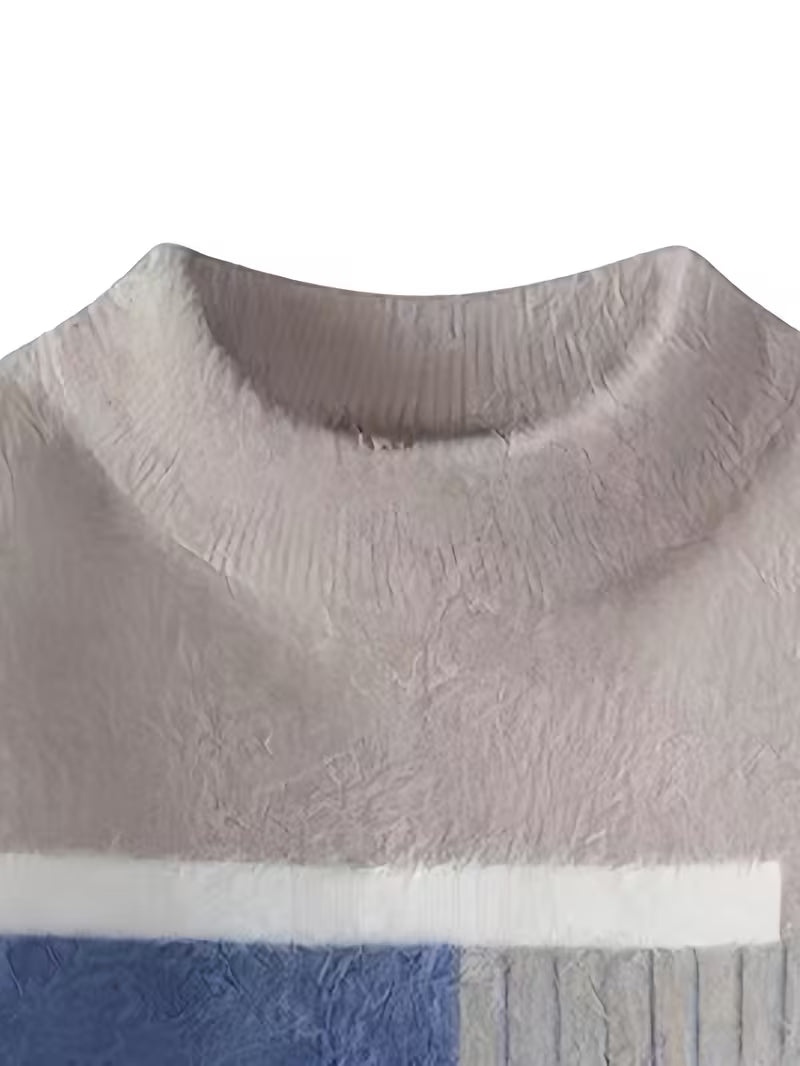 Dropout Men’s Soft Block Panel Winter Knit Sweater T-Shirt