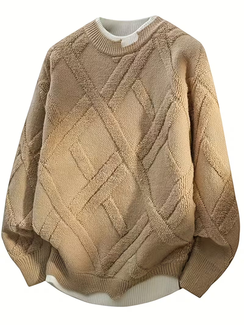 Dropout Men’s Geometric Textured Winter Sweater