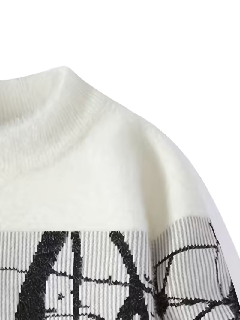 Dropout Men’s Abstract Line Art Knit Sweater T-Shirt