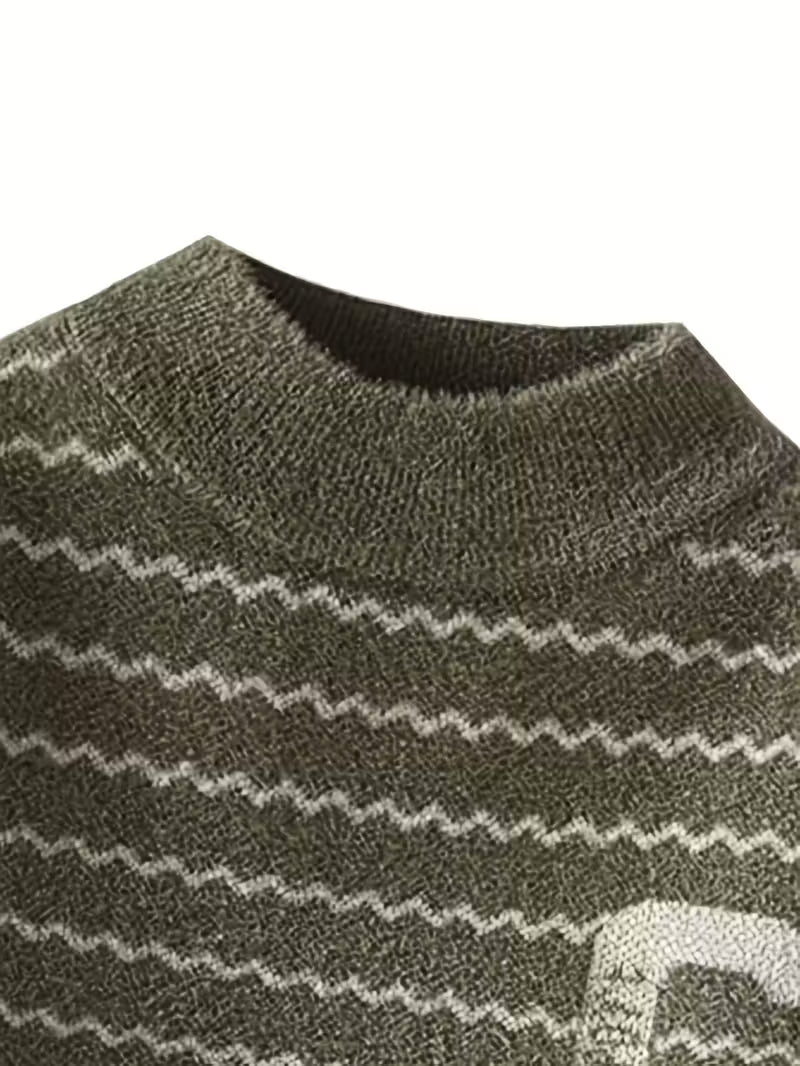 Dropout Men’s Zigzag Pattern Knit Sweater T-Shirt