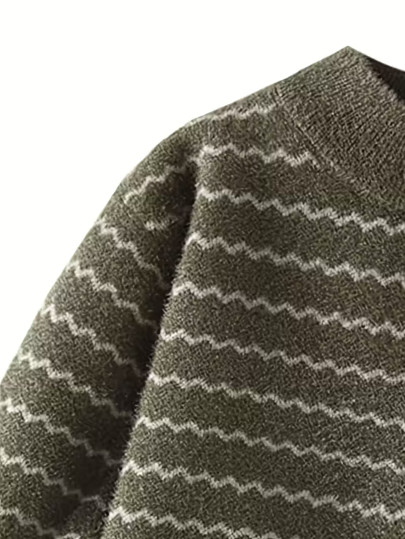 Dropout Men’s Zigzag Pattern Knit Sweater T-Shirt