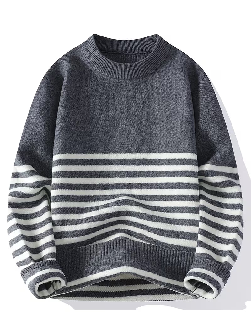 Dropout Men’s Black & White Striped Knit Sweater T-Shirt