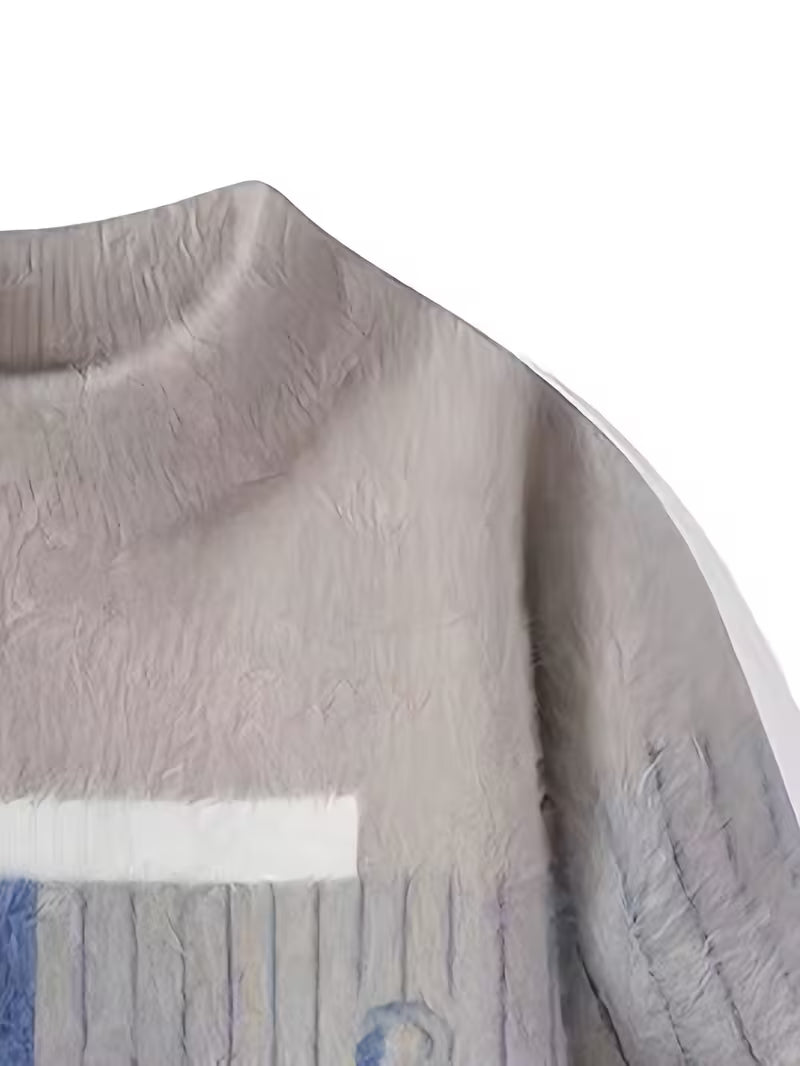 Dropout Men’s Soft Block Panel Winter Knit Sweater T-Shirt