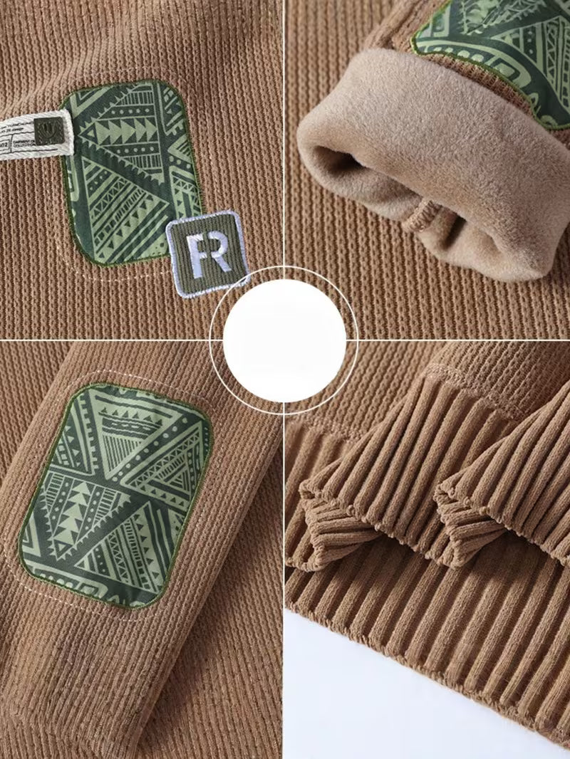 Dropout Men’s Patch Detail Contrast Collar Knit Sweater T-Shirt