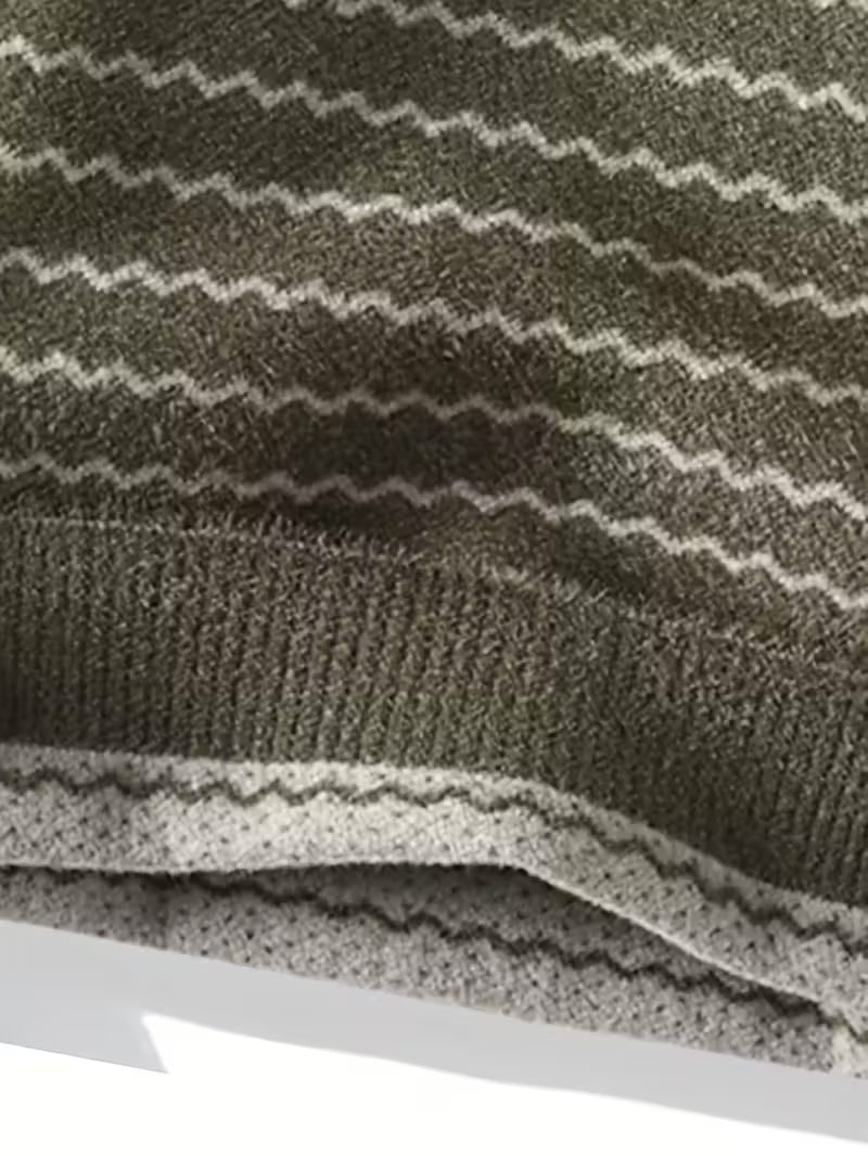 Dropout Men’s Zigzag Pattern Knit Sweater T-Shirt