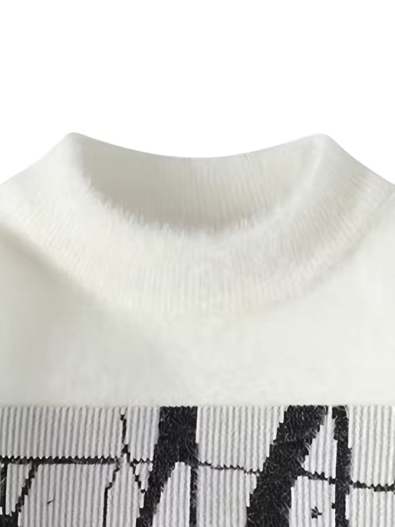 Dropout Men’s Abstract Line Art Knit Sweater T-Shirt