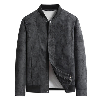 DropoutShop Men’s Suede Bomber Jacket – Premium Stylish Winter Wear